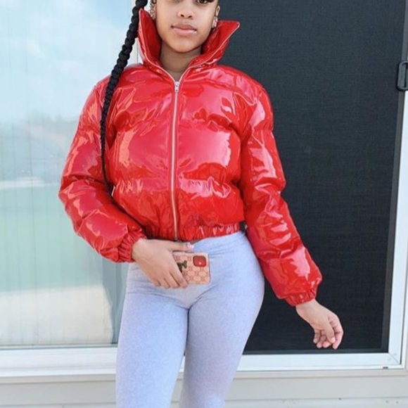 Red puffer jacket - Picture 4 of 5